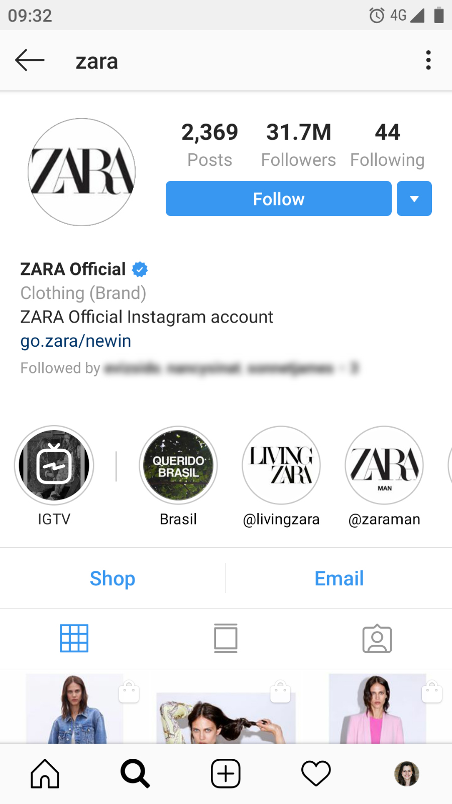 Zaras Instagram presence showcased