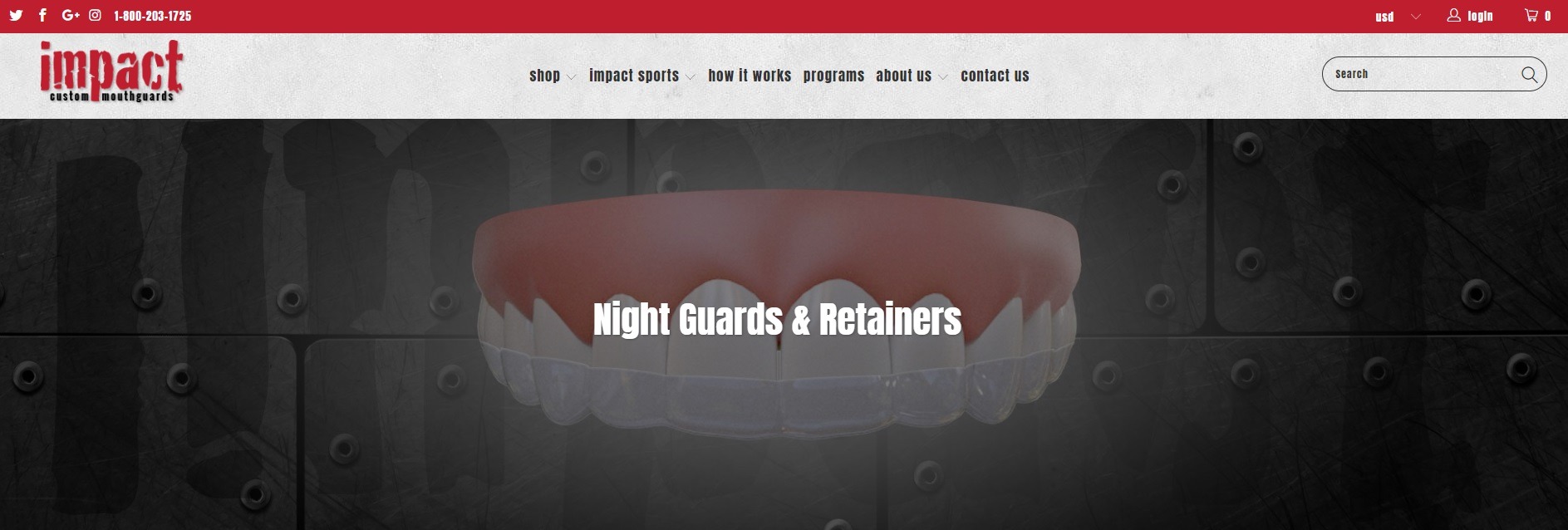 online store selling retainers and mouth guards