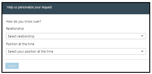 Image for personalizing your request