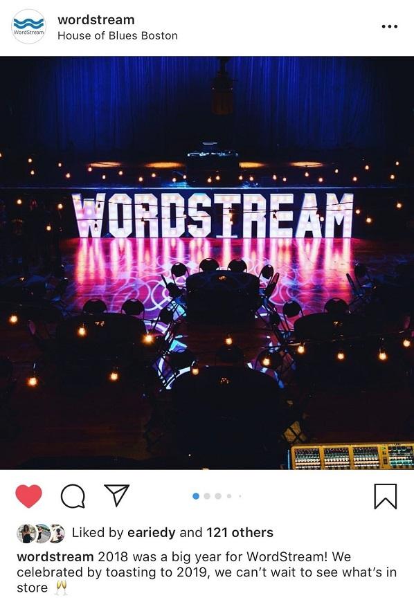 WordStream Instagram post