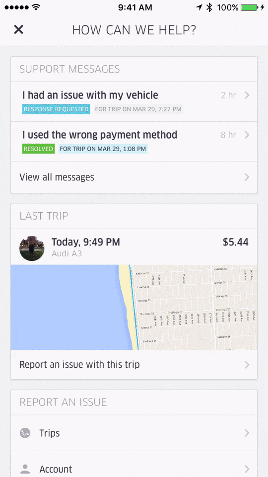 uber customer support