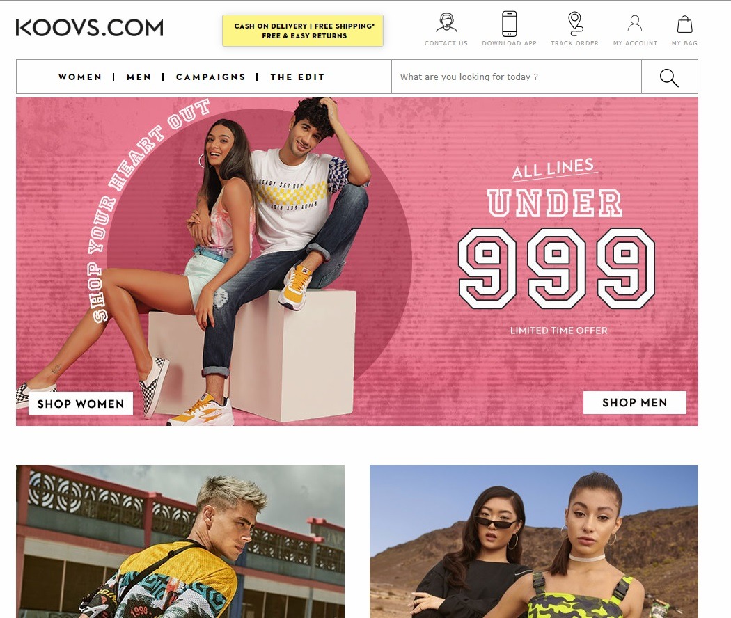 popular online clothing store koova