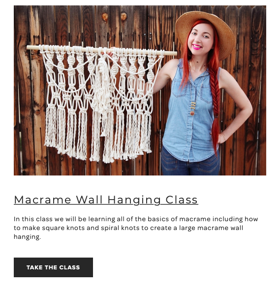 Macrame Wall Hanging Class