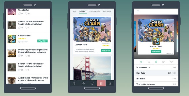 Mobile native ads example