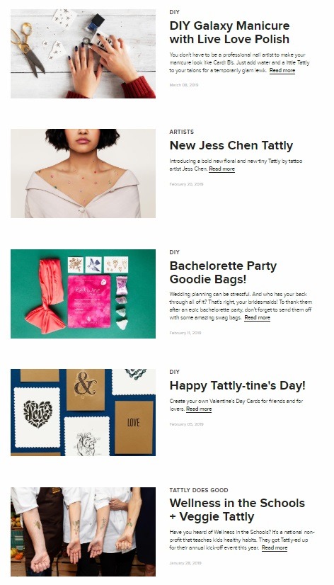 ecommerce blog example tattly