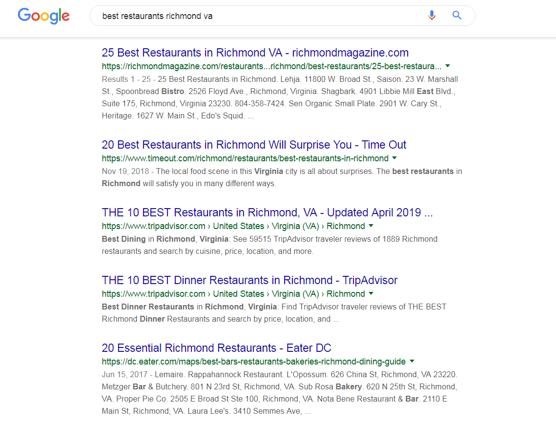 SERP with two intents