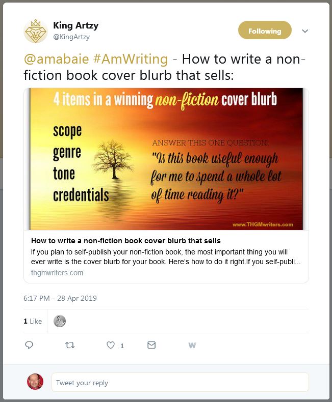 Tweet created by a Twitter Card