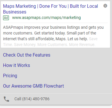ASAPmaps Google Search Ad