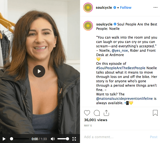 IGTV Content Ideas - Soul Cycle - Sked Social