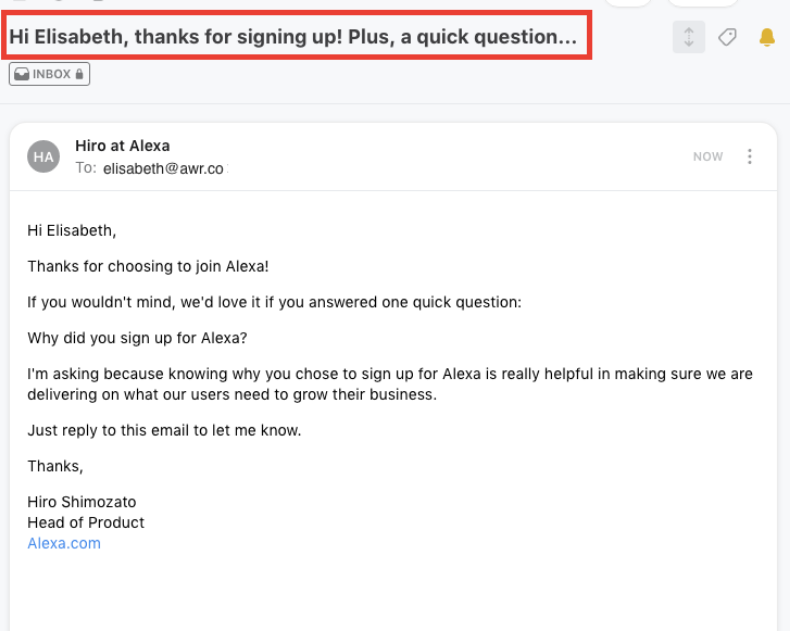 Alexa sales email