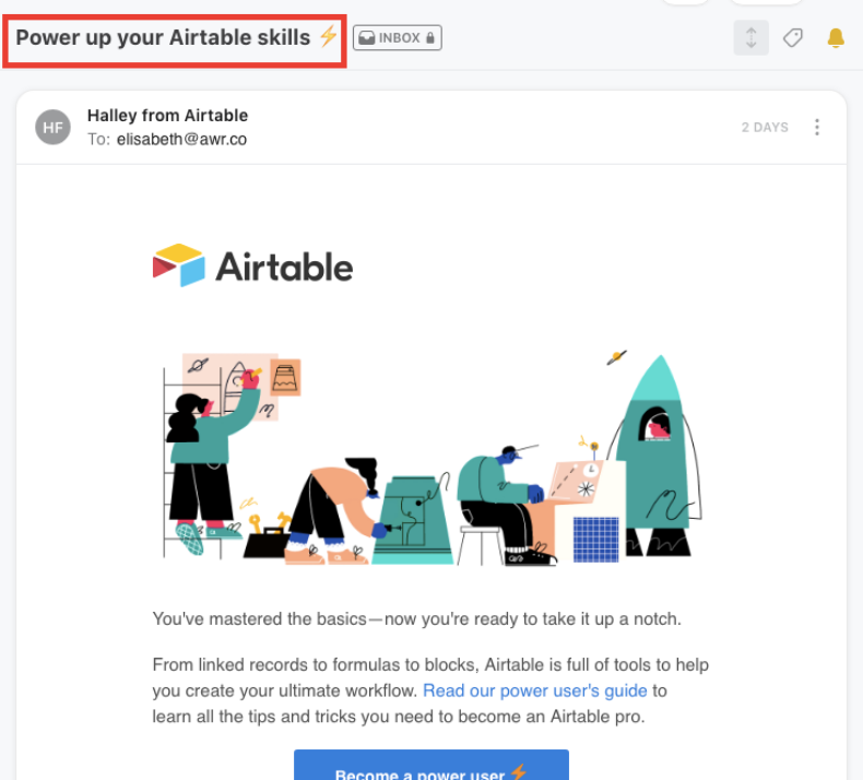 Airtable sales email