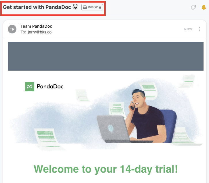 PandaDoc sales email