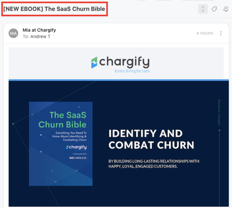 Chargify sales email