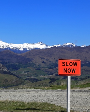 slow down sign to illustrate why the first thing a new marketing manager does is critical