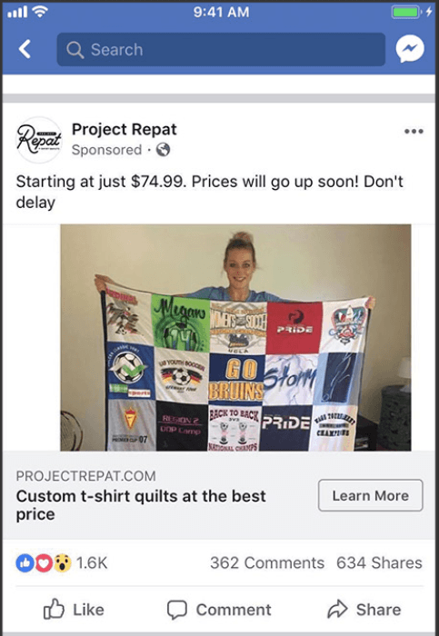 good ad example for facebook