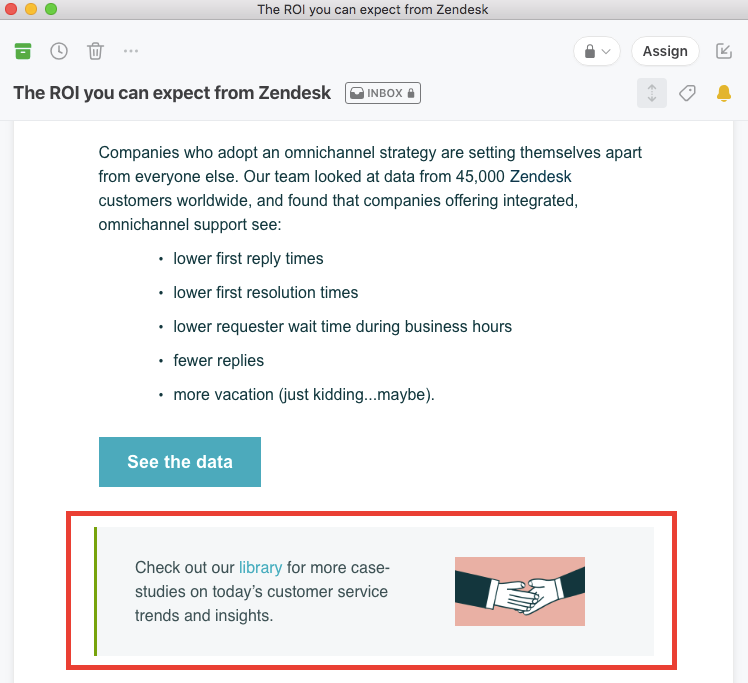 Zendesk email for sales