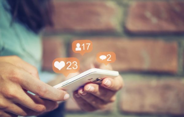 Person looking at Instagram advertising engagement results.