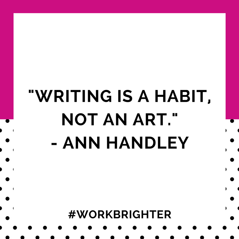 Writing is a habit, not an art