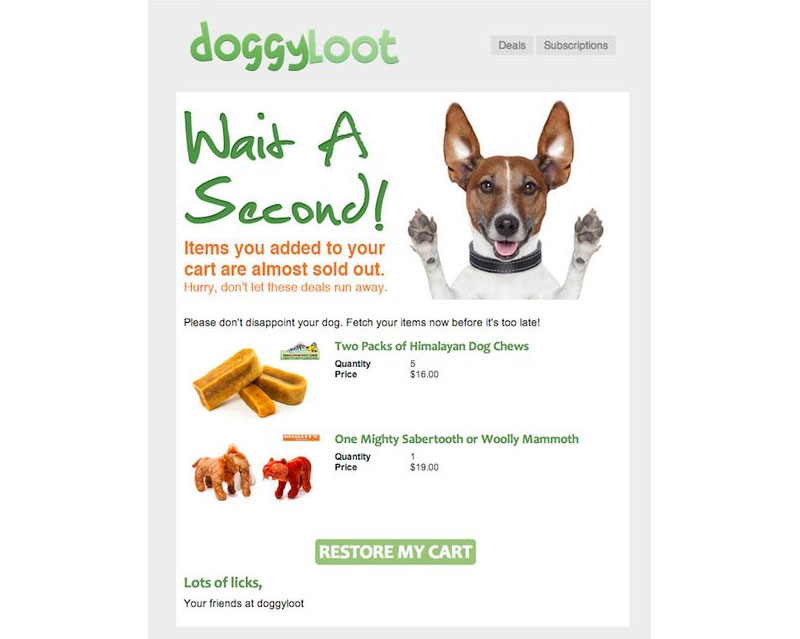 DoggyLoot email cta