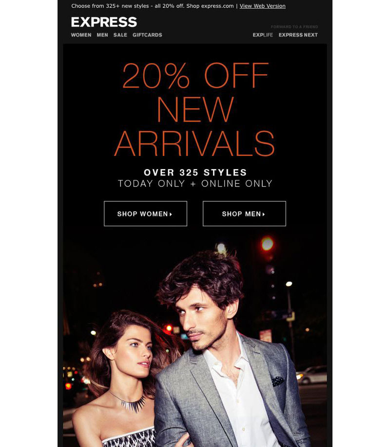 Express email cta