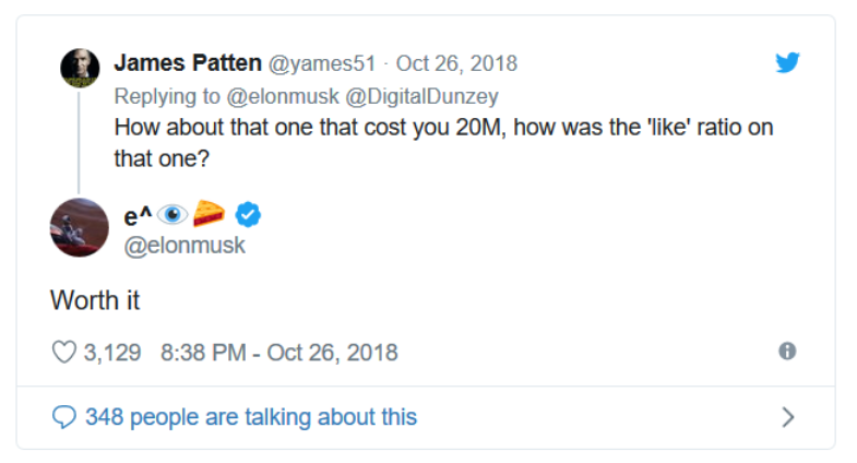 Musk stuck by his April Fools tweet