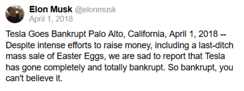 An April Fools tweet affected sales psychology 