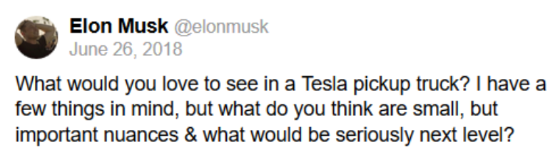 Musk tweet that speaks to customers