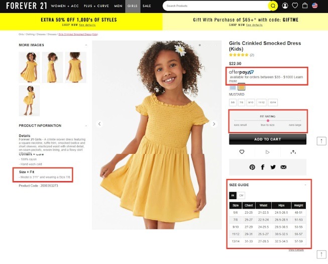 product page example