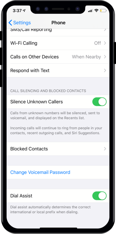 Silence unknown caller iOS 13 new feaure