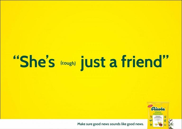 cough drop single-sentence ad