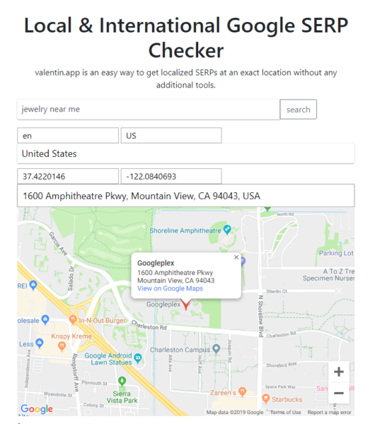 Local and International Google serp checker
