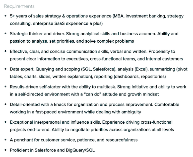 Sales operations manager job description