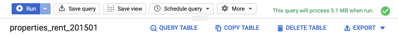 query validation okay in bigquery.