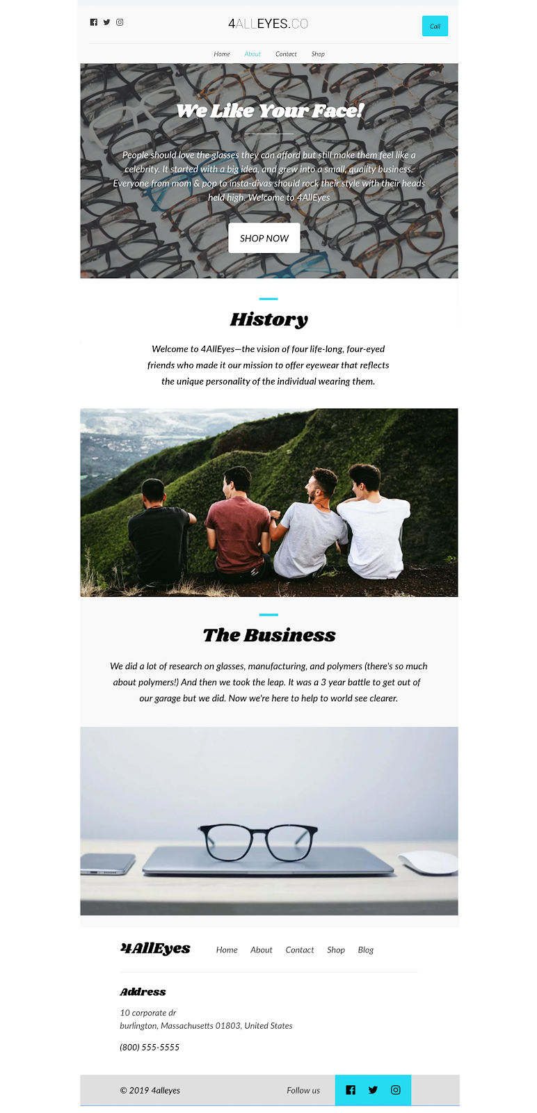 An image of an about page that mentions the problem they set out to fix, how they fixed it and shows who they are and brand personality.
