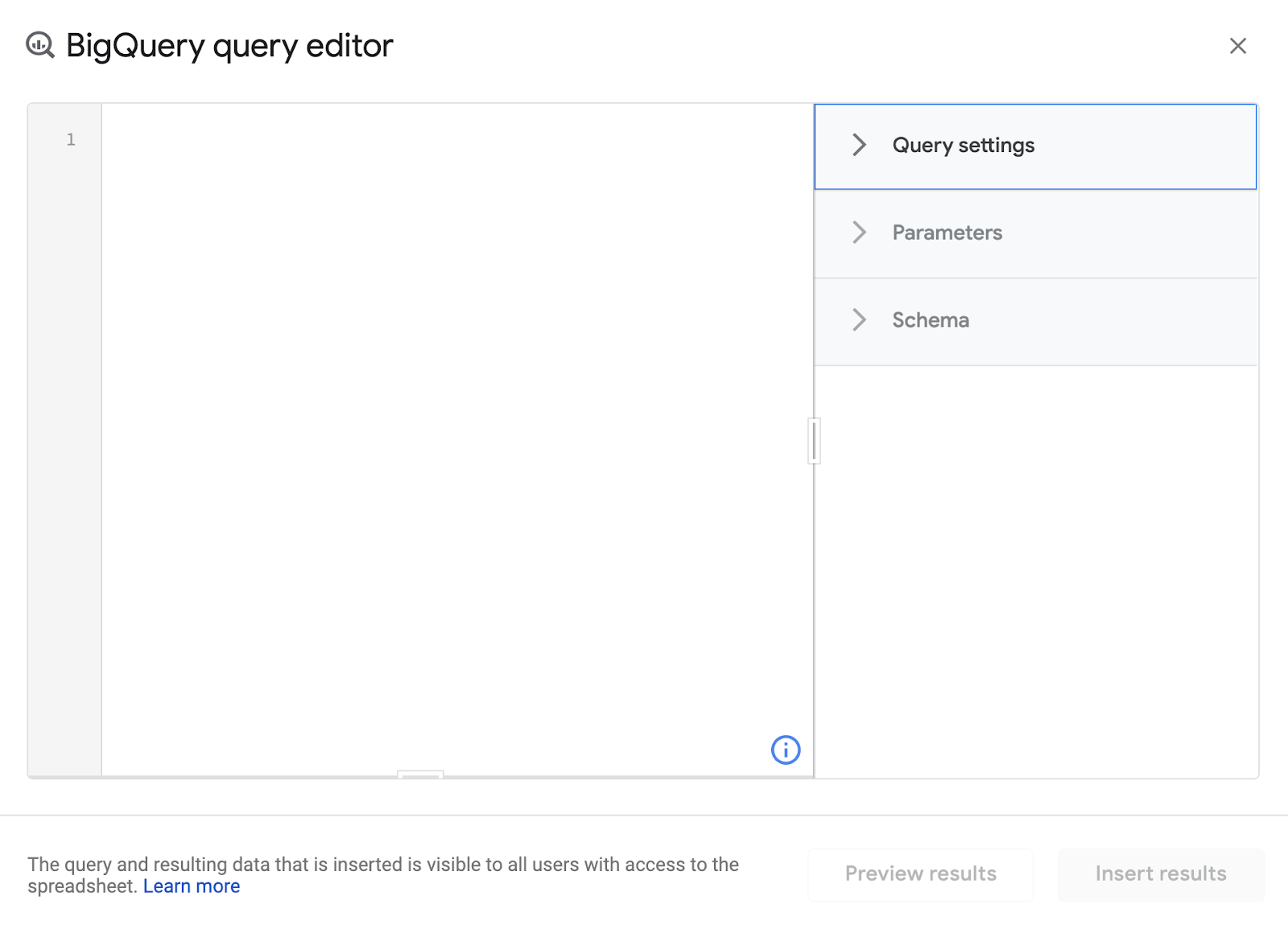 bigquery editor.