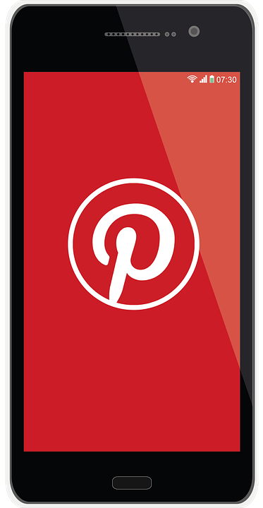 Pinterest logo on a smartphone screen