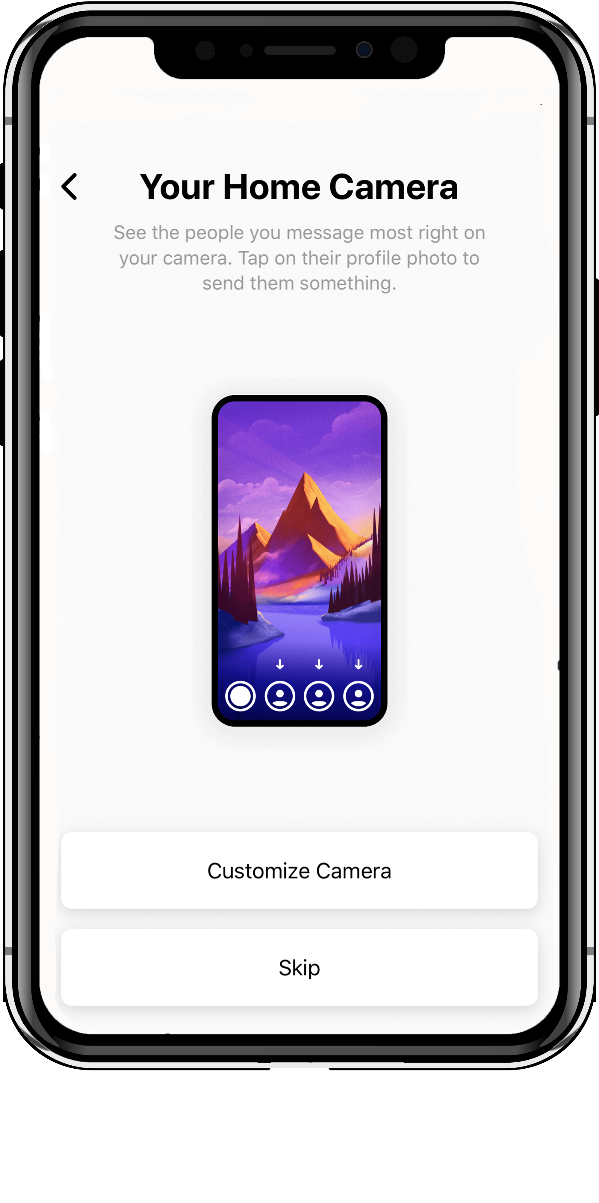 Custom home camera on app