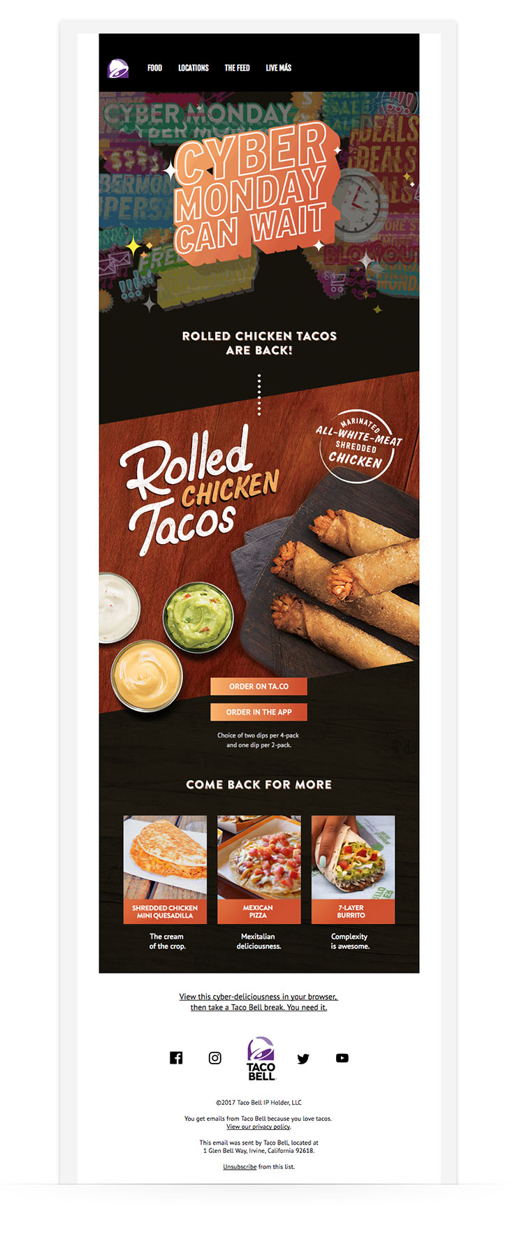 Cyber Monday Email Taco Bell