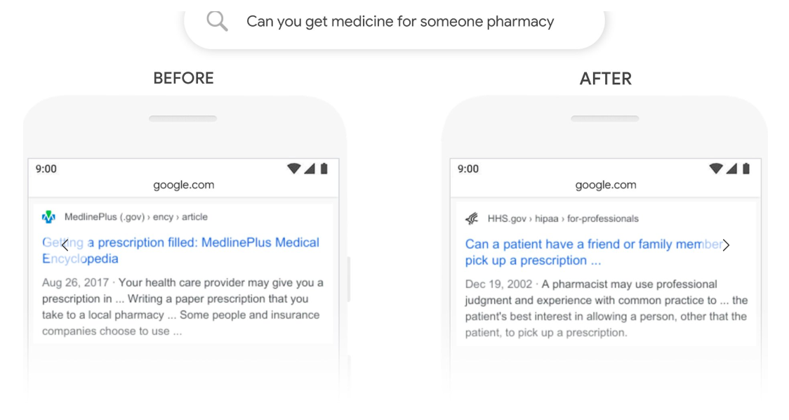 BERT Google Algorithm Update Pharmacy