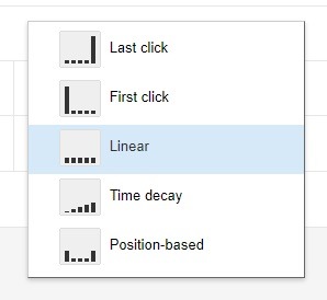 how to select linear attribution google ads