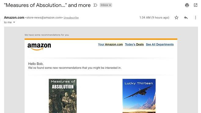 Amazon related deals remarketing email