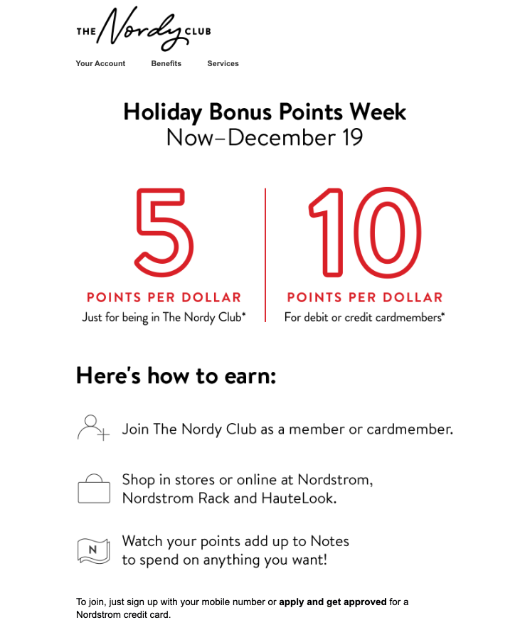 Nordstrom email campaign