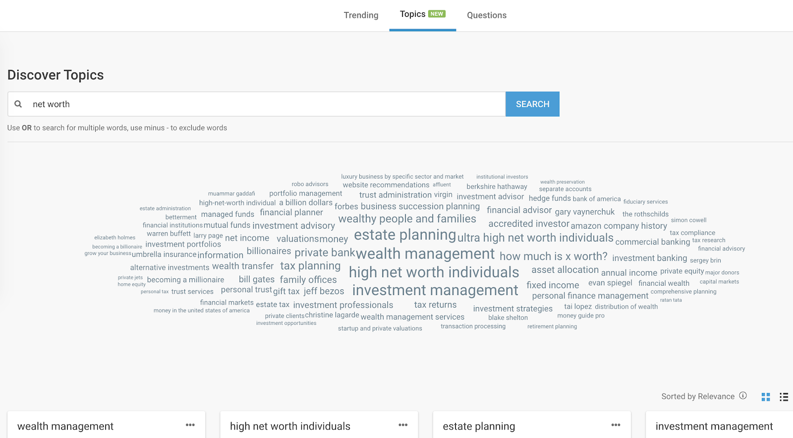 buzzsumo topic discovery.