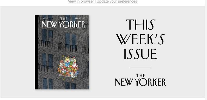 email marketing example from the New Yorker