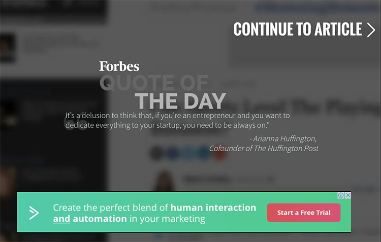 Forbes continue to article pop up