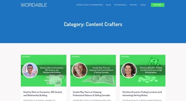 Wordables Content Crafters series