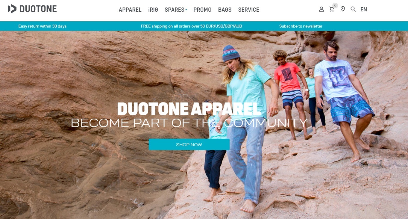 duotone ecommerce apparel store example
