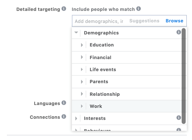 demographics targeting in facebook advertising