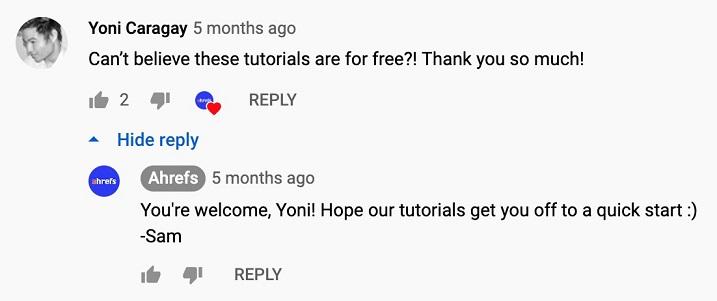 YouTube Live comments