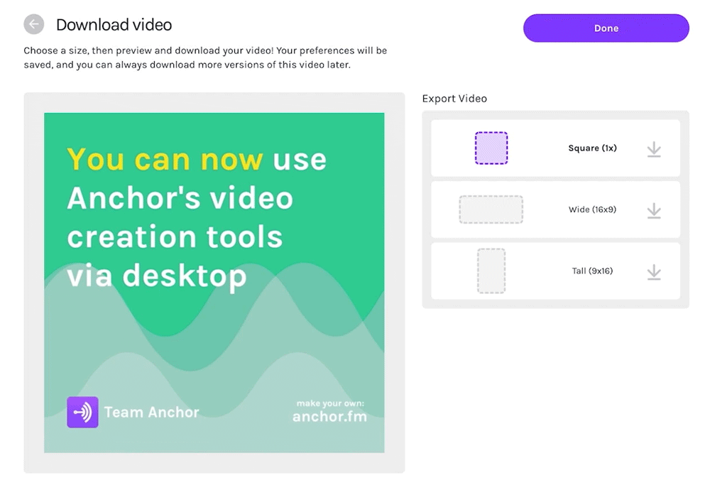 Anchor’s Video Maker Feature free